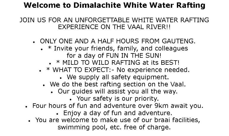 Dimalachite White Water Rafting