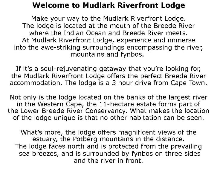 Mudlark Riverfront Lodge