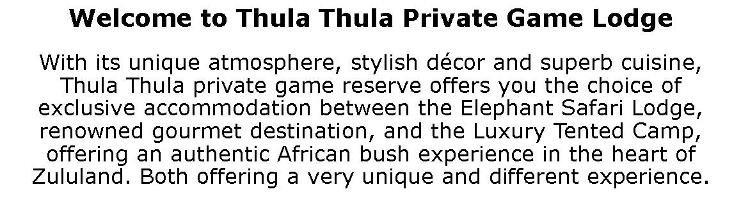 Thula Thula Private Game Lodge