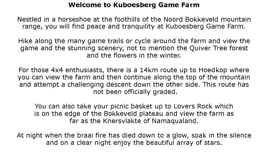 Kuboesberg Game Farm
